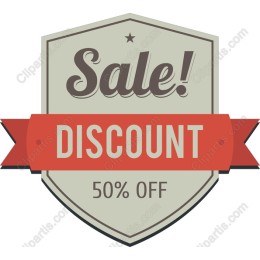Sale! Discount 50% Off Badge