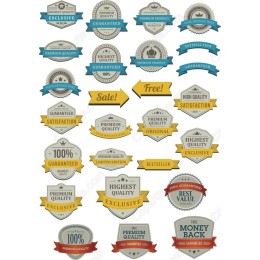 Premium Badge Clipart Set - Custom Seals & Banners