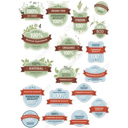 Premium Organic Badge Collection - 100% Natural Cliparts Bundle