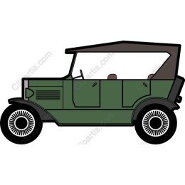 Vintage Retro Green Convertible Car