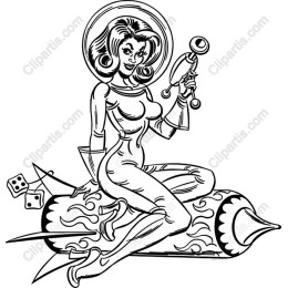 Retro Space Pinup Girl