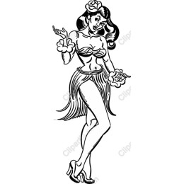 Retro Pin-Up Hula Dancer