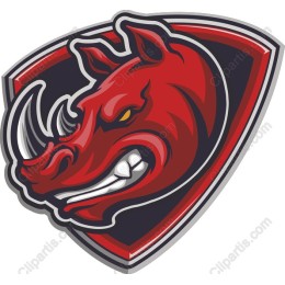 Fierce Red Rhinoceros Emblem