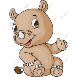 Cute Cartoon Baby Rhinoceros