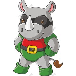 Charming Rhino Superhero