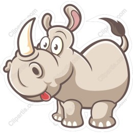 Charming Cartoon Rhinoceros