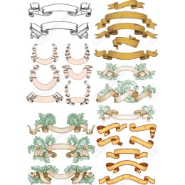 Vintage Ribbon Clipart Bundle - Set