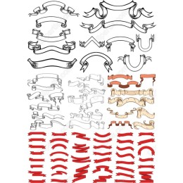 Vintage Ribbons and Banners Set