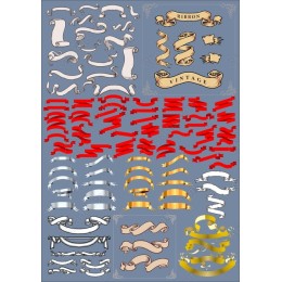 Vintage Ribbon Clipart Set