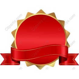 Red Badge with Ribbon