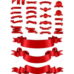 Red Ribbon Clipart Bundle