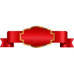 Elegant Red Ribbon Banner with Gold Outline