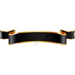 Elegant Black and Gold Ribbon Banner