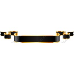 Black and Gold Ribbon Banner
