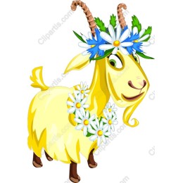 Charming Goat with Floral Accents