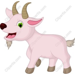 Cheerful Cartoon Goat