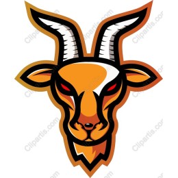 Fierce Orange Goat Head