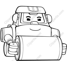 Cheerful Cartoon Roller Truck