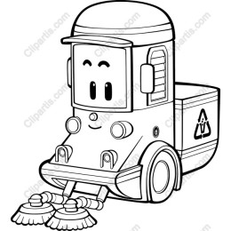 Cheerful Cartoon Street Sweeper