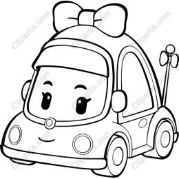 Cute Cartoon Car with Bow Features