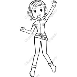 Cheerful Animated Character with Headset