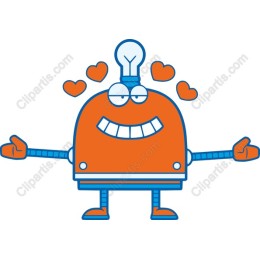 Cheerful Light Bulb Robot