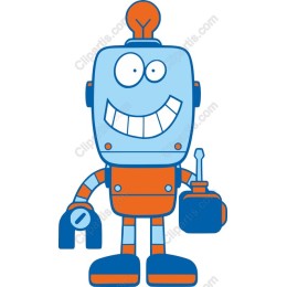 Happy Robot Character