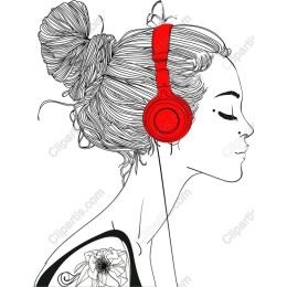 Vibrant Woman Listening to Music