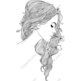Floral Elegance: Hand-Drawn Profile