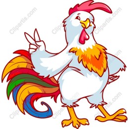 Cheerful Cartoon Rooster