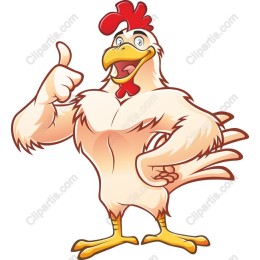 Muscular Cartoon Chicken