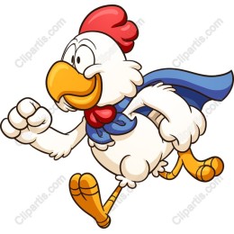 Whimsical Running Chicken