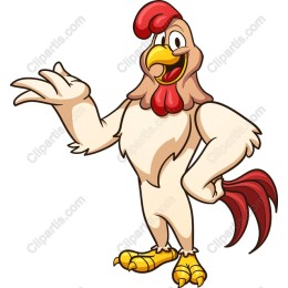 Playful Cartoon Chicken