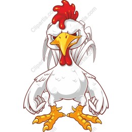 Fierce Cartoon Rooster