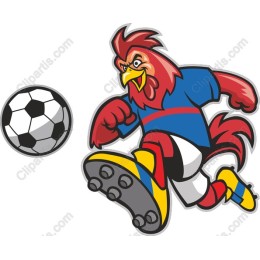 Cheerful Rooster Soccer Player
