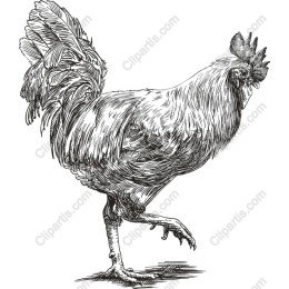 Rustic Rooster Hand-Drawn
