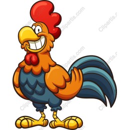 Cheerful Cartoon Rooster