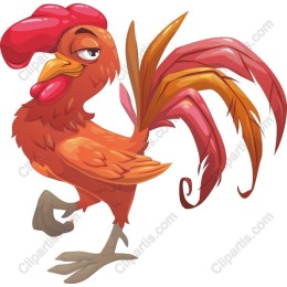 Colorful Cartoon Rooster