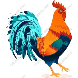 Vibrant Cartoon Rooster