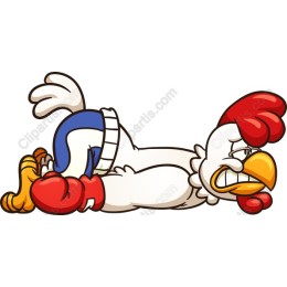 Playful Cartoon Chicken Wrestler