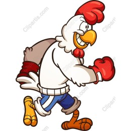 Playful Boxing Chicken