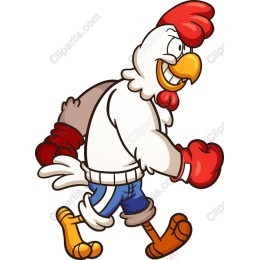 Playful Boxing Rooster