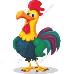 Colorful Cartoon Rooster