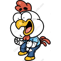 Playful Cartoon Chicken