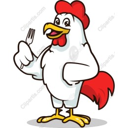 Cheerful Chicken with Fork