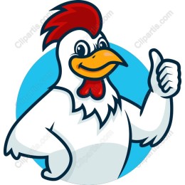 Cartoon Chicken with Thumbs Up