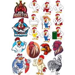 Rooster Bundle - Whimsical Clipart Collection
