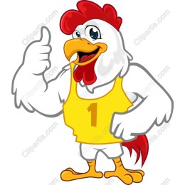 Energetic Cartoon Chicken