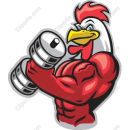 Muscular Chicken Lifting Weights