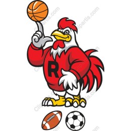 Energetic Rooster Sports Mascot